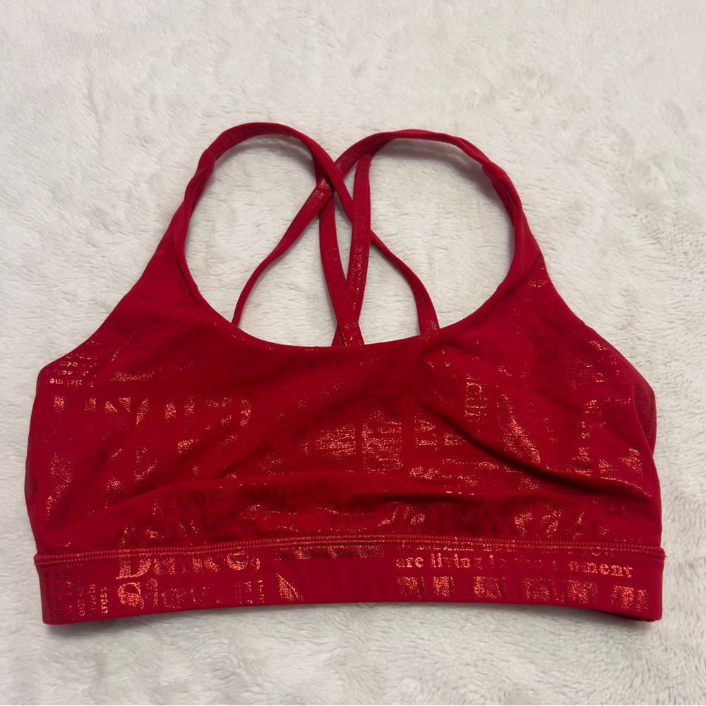 Red lululemon energy sports bra